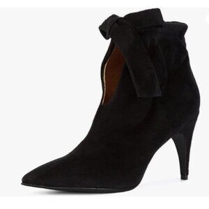 XYD Black Pointed Toe Ankle Booties Dress High Heels Cute Bow for Women